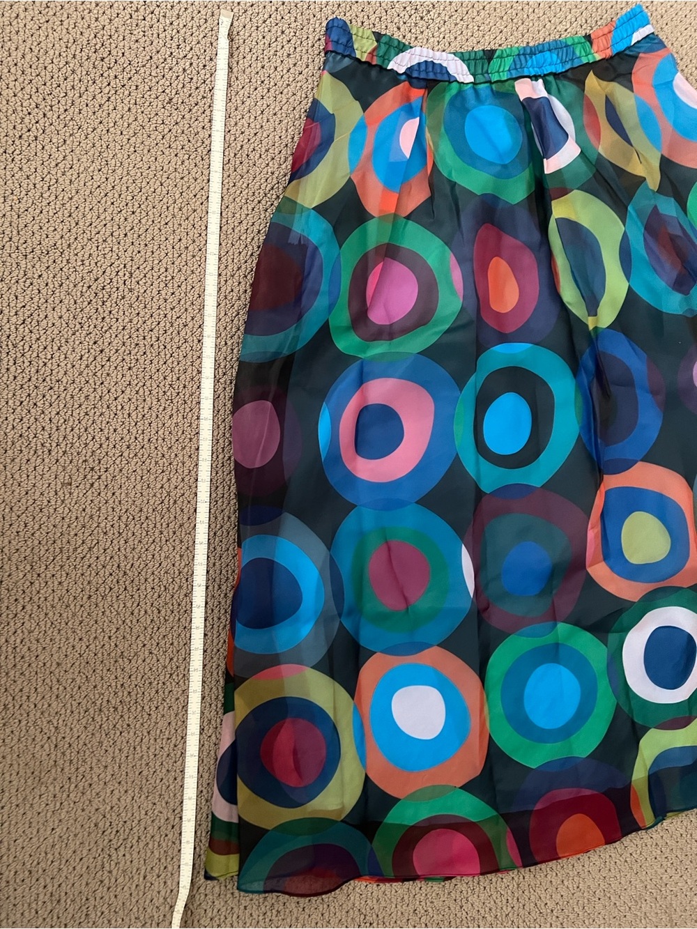 Dreamy multicolor circle print maxi Skirt Lesley Evers - Picture 6 of 9